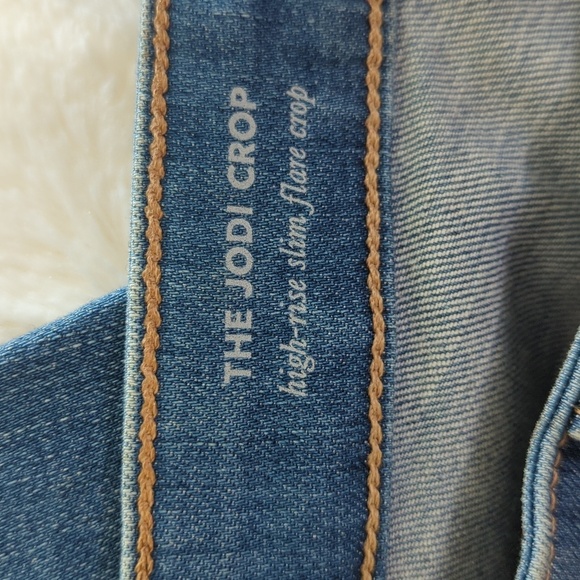 Adriano Goldschmiede The Jodi Crop High Rise Slim Flare Distressed Hem Jeans 28 - Picture 11 of 15